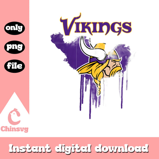 Vikings nfl logo dripping design png, Minnesota Vikings png