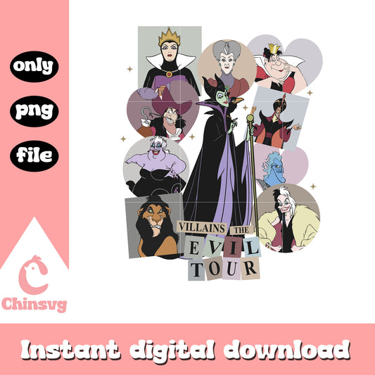 Villains the evil tour disney design png, disney witches png