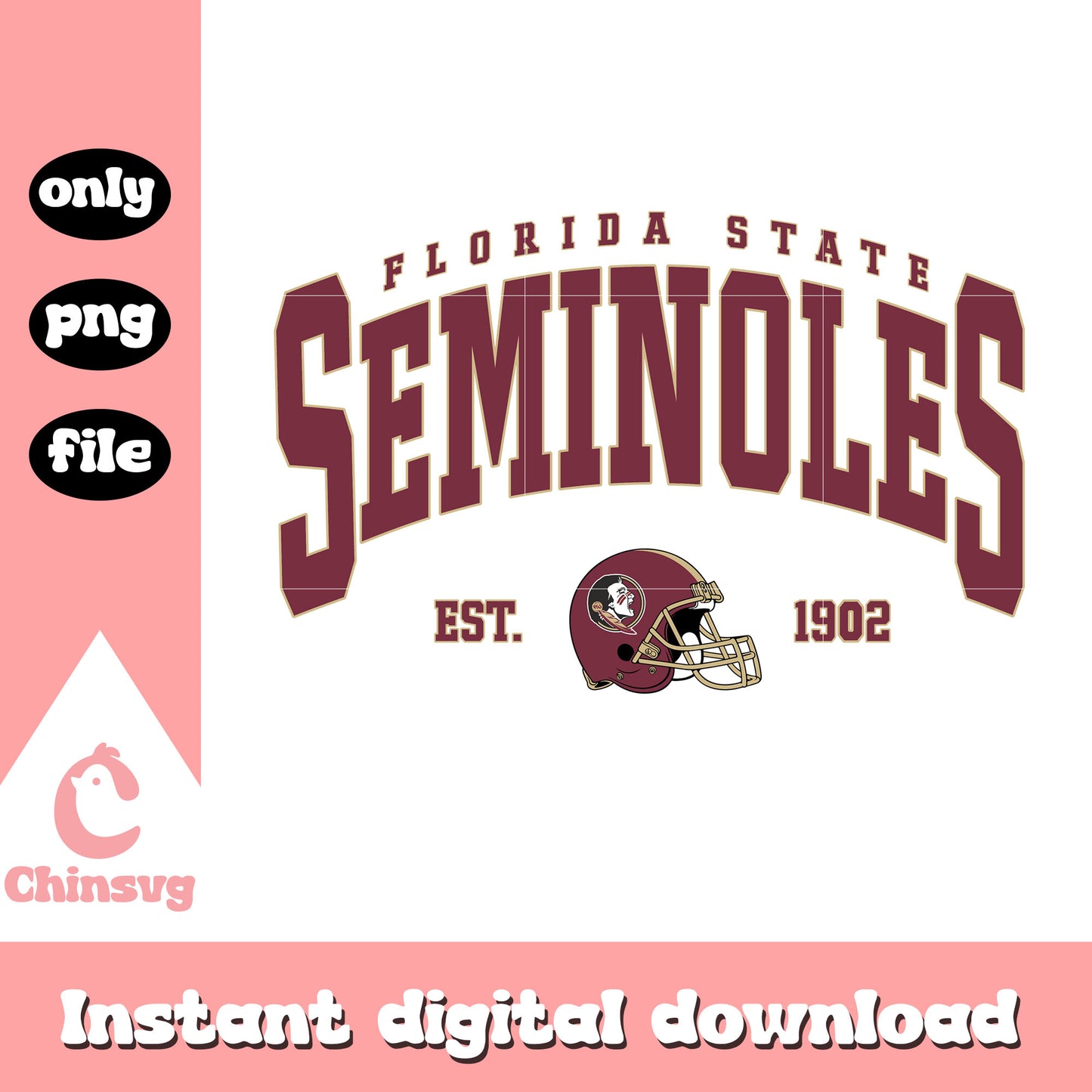 Vintage Florida State Seminoles 1902 football font design svg, nfl svg