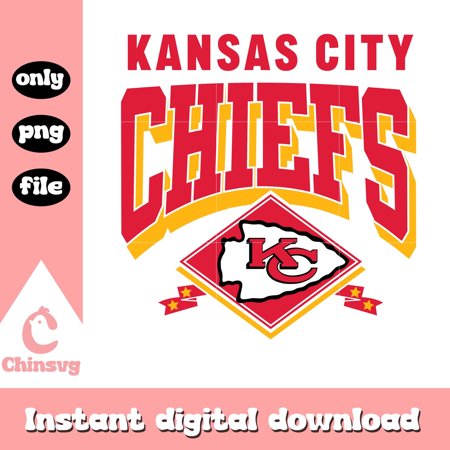 Vintage Kansas City Chiefs football logo design svg, logo nfl team svg