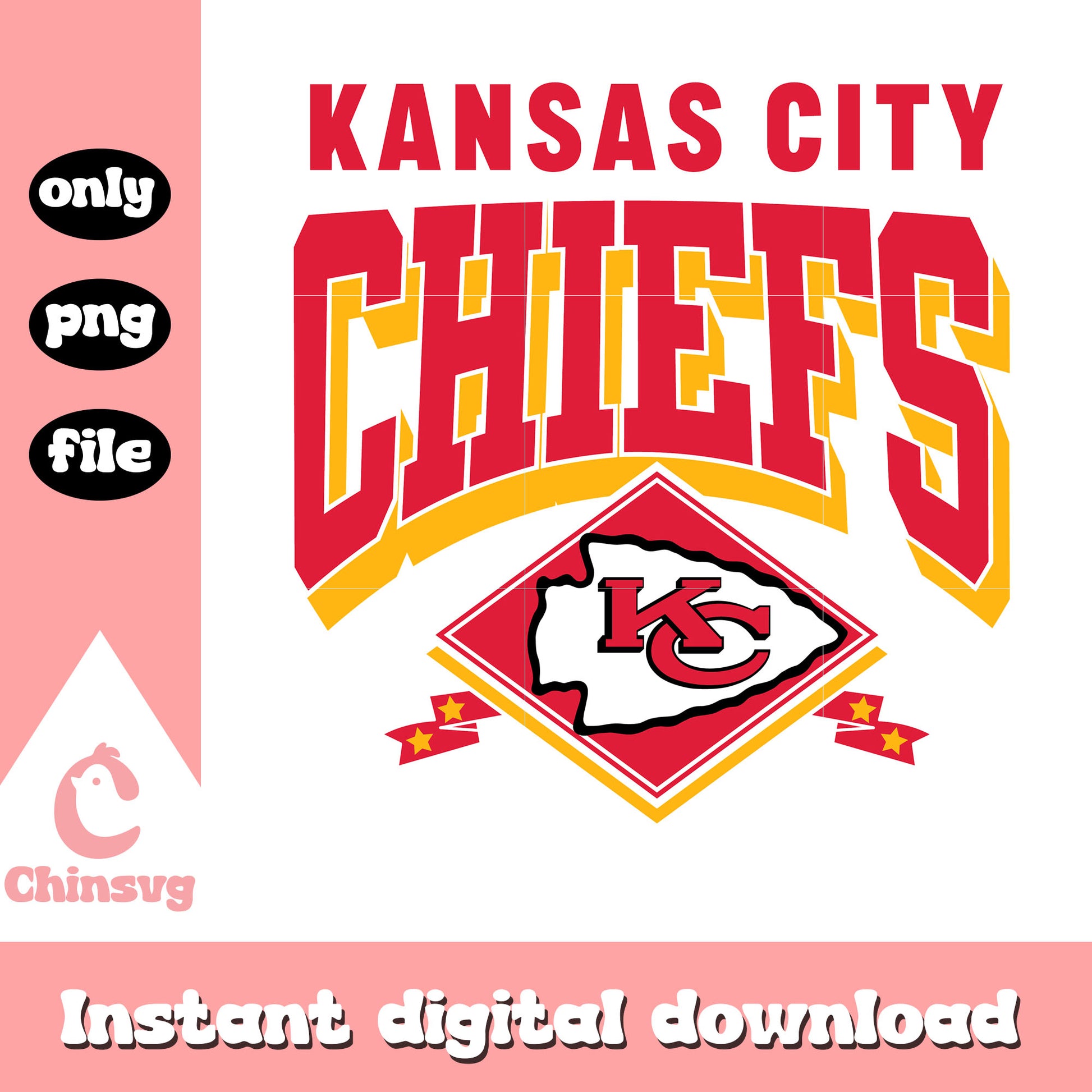Vintage Kansas City Chiefs football logo design svg, logo nfl team svg