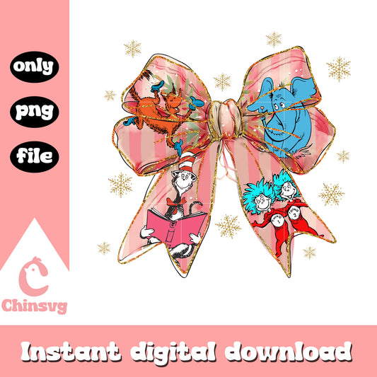 Vintage bow dr seuss cartoon png, dr seuss day png, cartoon png