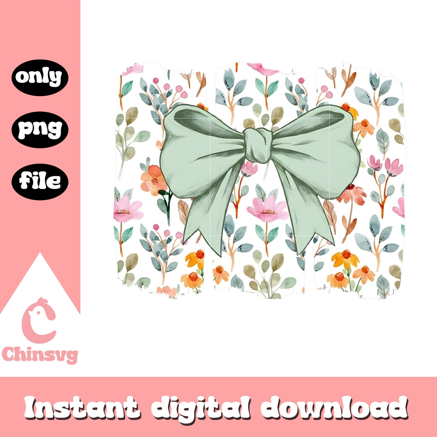 Vintage bow flower design png, valentines day bow​ png