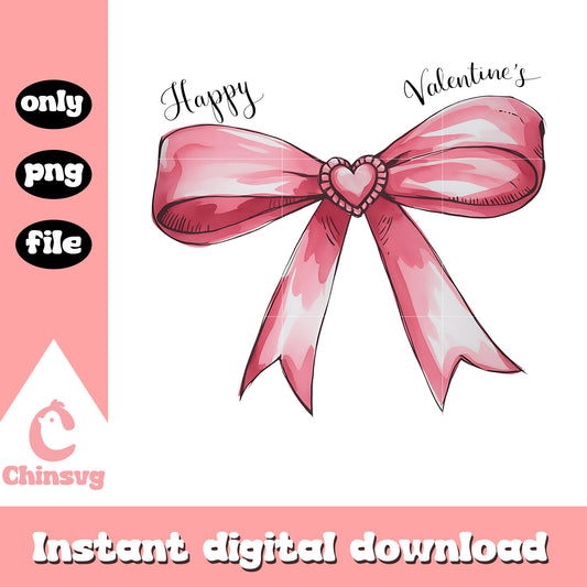 Vintage bow happy valentine png, bow png, valentine png