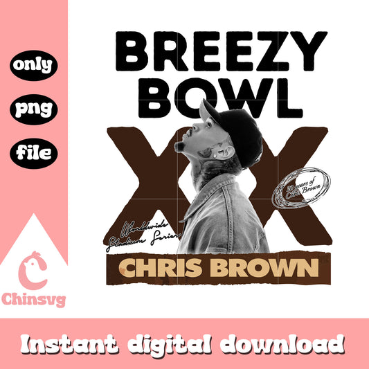 Vintage breezy bowl xx design png, chris brown albums​ png