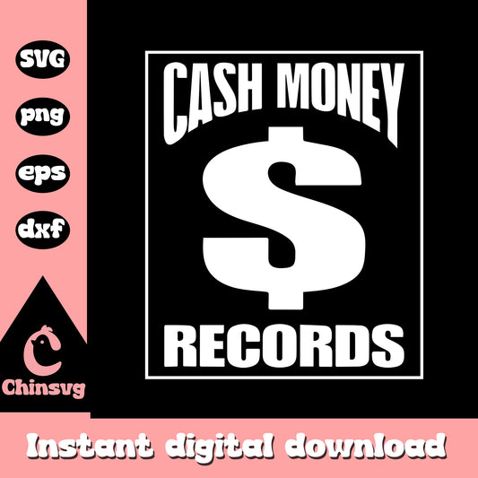 Vintage cash money records 90s music design svg, logo trending svg