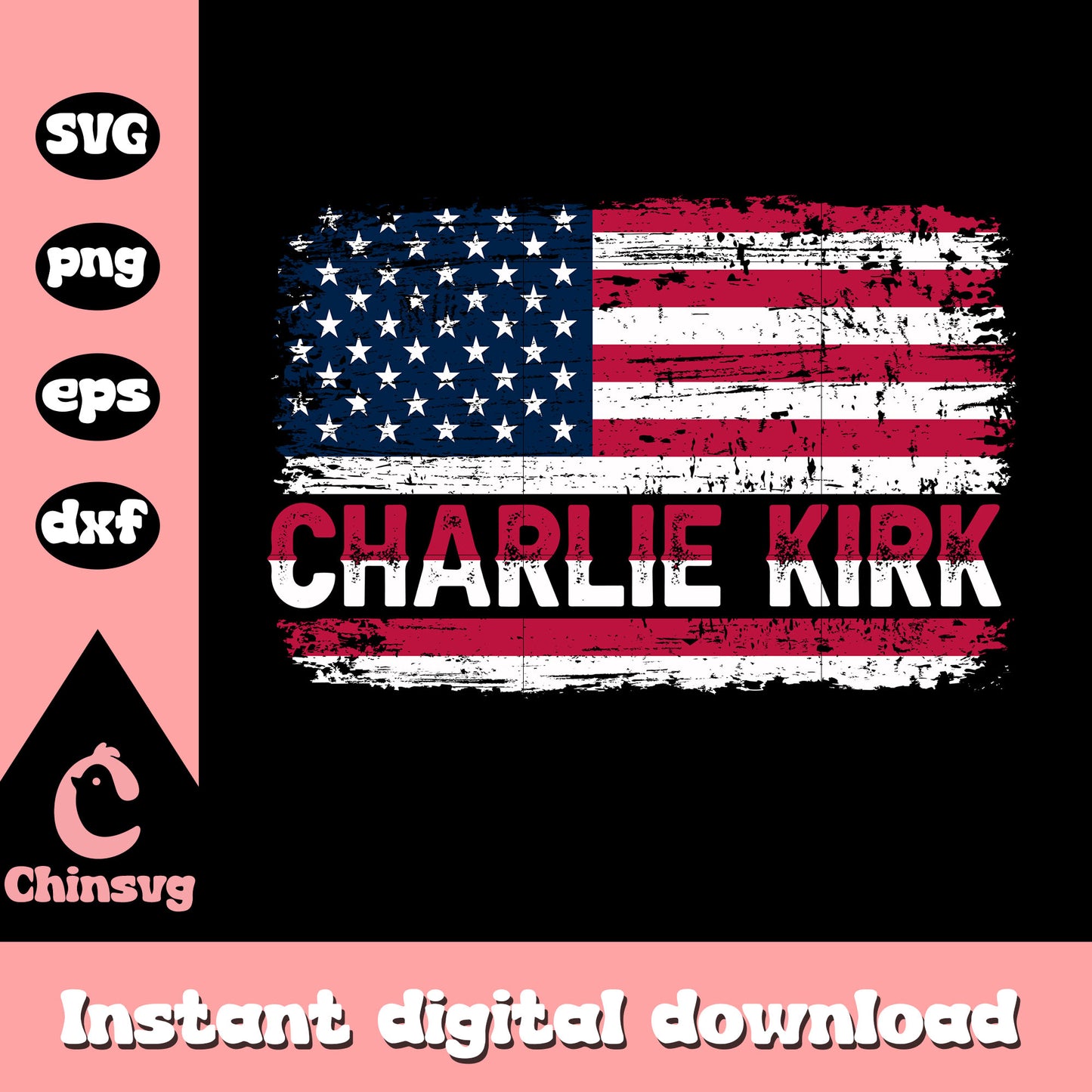Vintage charlie kirk flag america svg, america flag svg