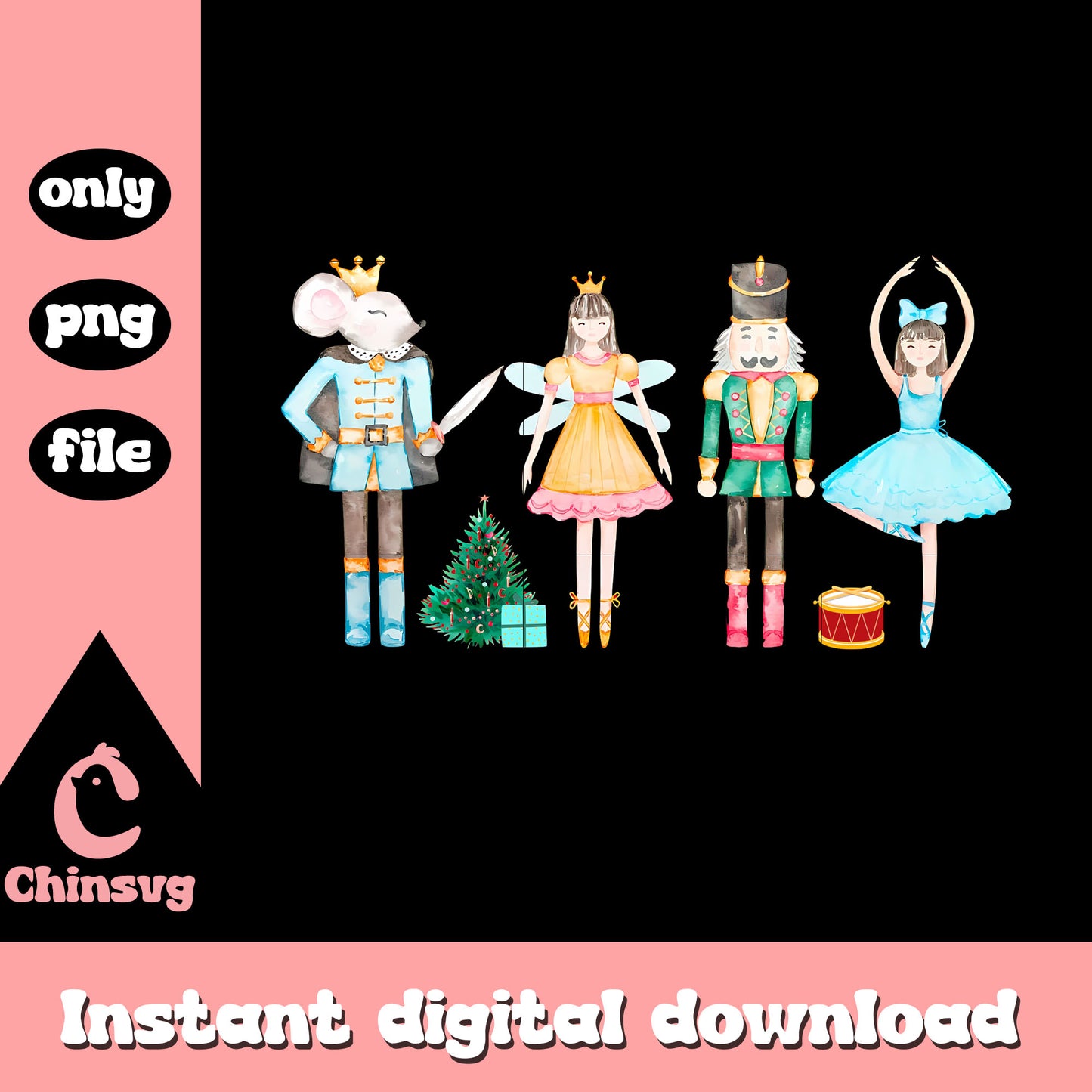 Vintage christmas nutcracker fairy png, the nutcracker cartoon png