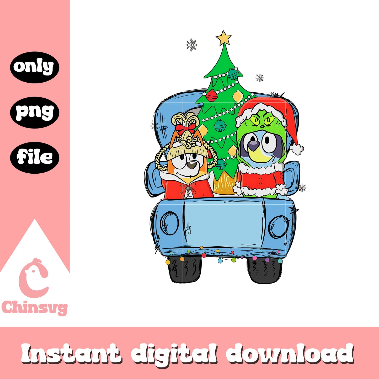 Vintage christmas tree bluey bingo png, bluey christmas tree png