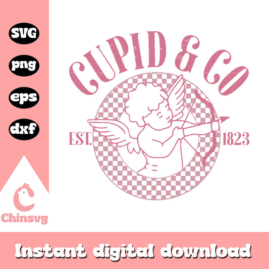 Vintage cupid and co est 1823 svg, logo design svg, cupid svg