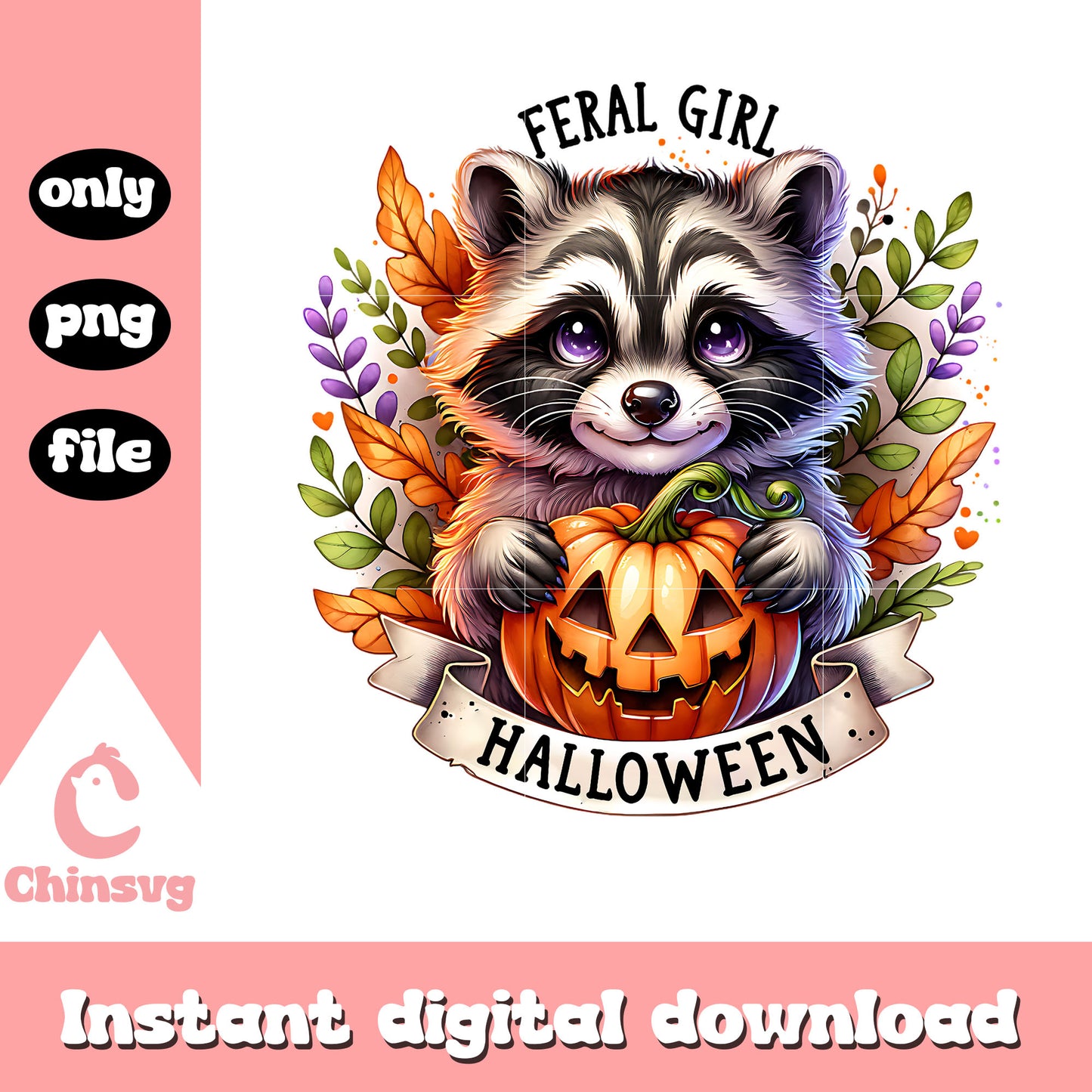 Vintage floral feral girl halloween png, halloween day png