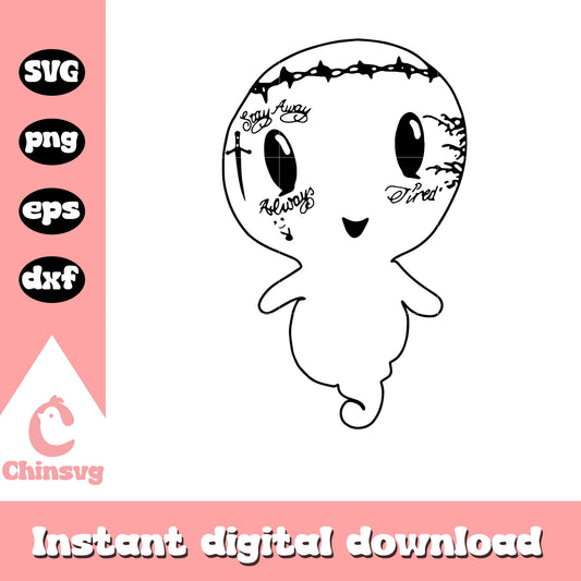 Vintage ghost malone boo halloween svg, post ghost svg