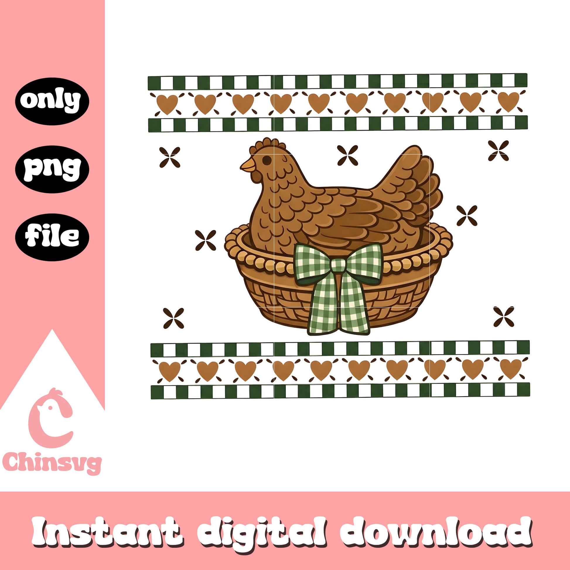 Vintage hen thrifted design png, animal thrifted, trending png
