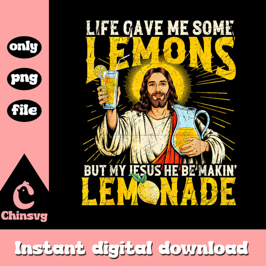 Vintage jesus makin lemonade quote png, i love jesus png