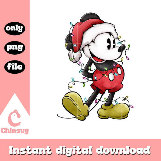 Vintage mickey mouse disney xmas lights png, disney mickey png