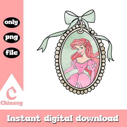 Vintage mirror ariel princess png, the little mermaid png, disney png