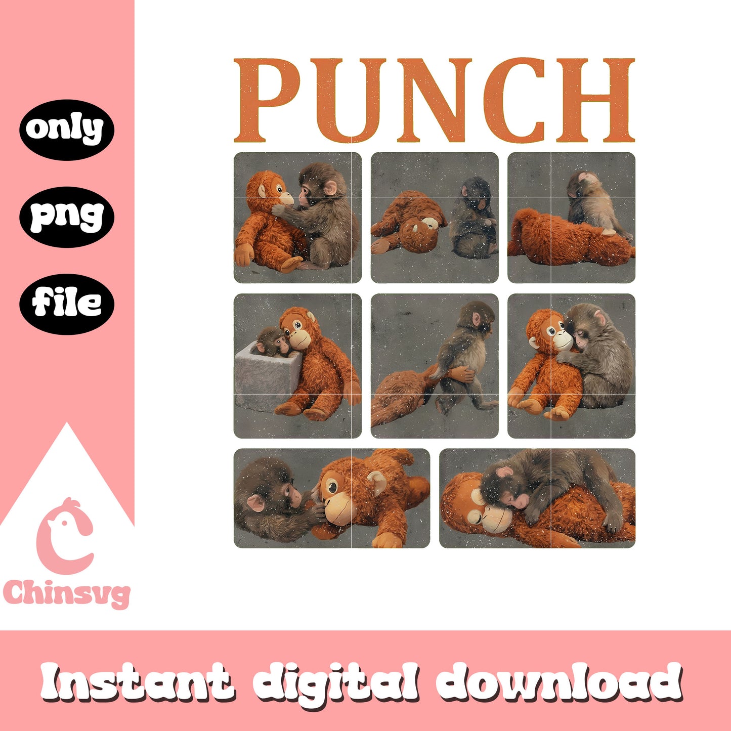 Vintage monkey punch emotion png, monkey punched​ png, trending png