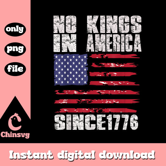 Vintage no kings in america logo png, 4th of july​ png