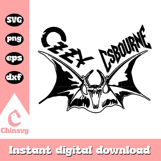 Vintage ozzy osbourne bat design svg, ozzy osbourne svg