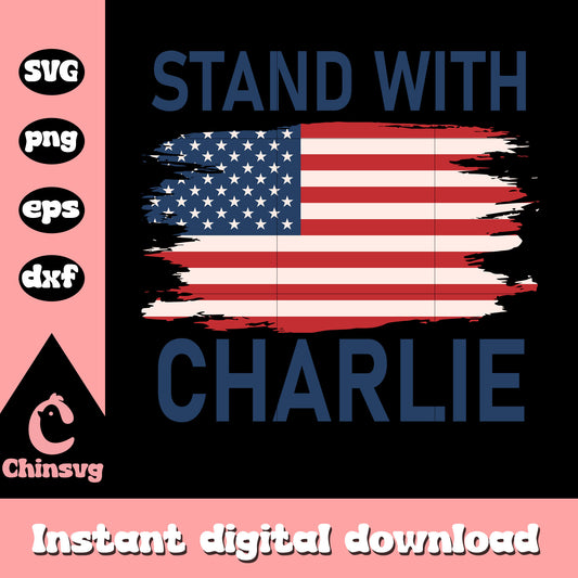 Vintage stand with charlie america flag svg, america freedom​ svg