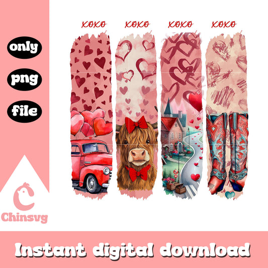 Vintage xoxo howdy valentine png, valentine farm png, valentine day png