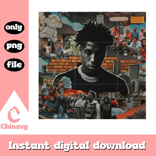 Vintage youngboy nba concert png, nba youngboy rapper png