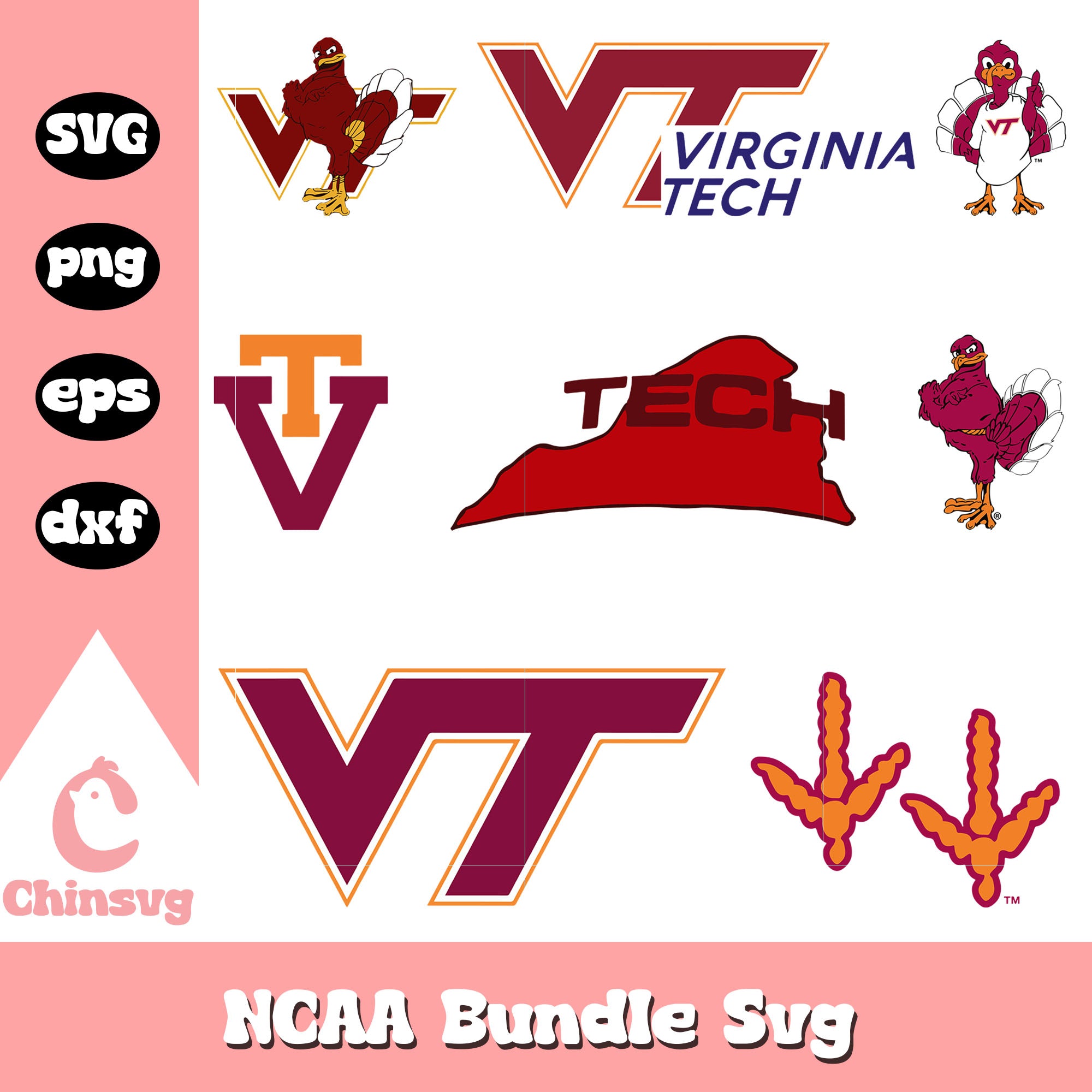 Virginia Tech Hokies Ncaa logo bundle svg, Virginia Tech Hokies svg ...