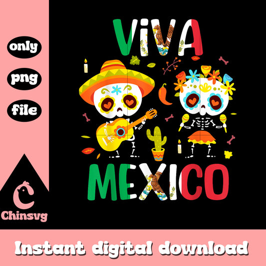 Viva mexico baby skeleton cute png, independence day mexico png
