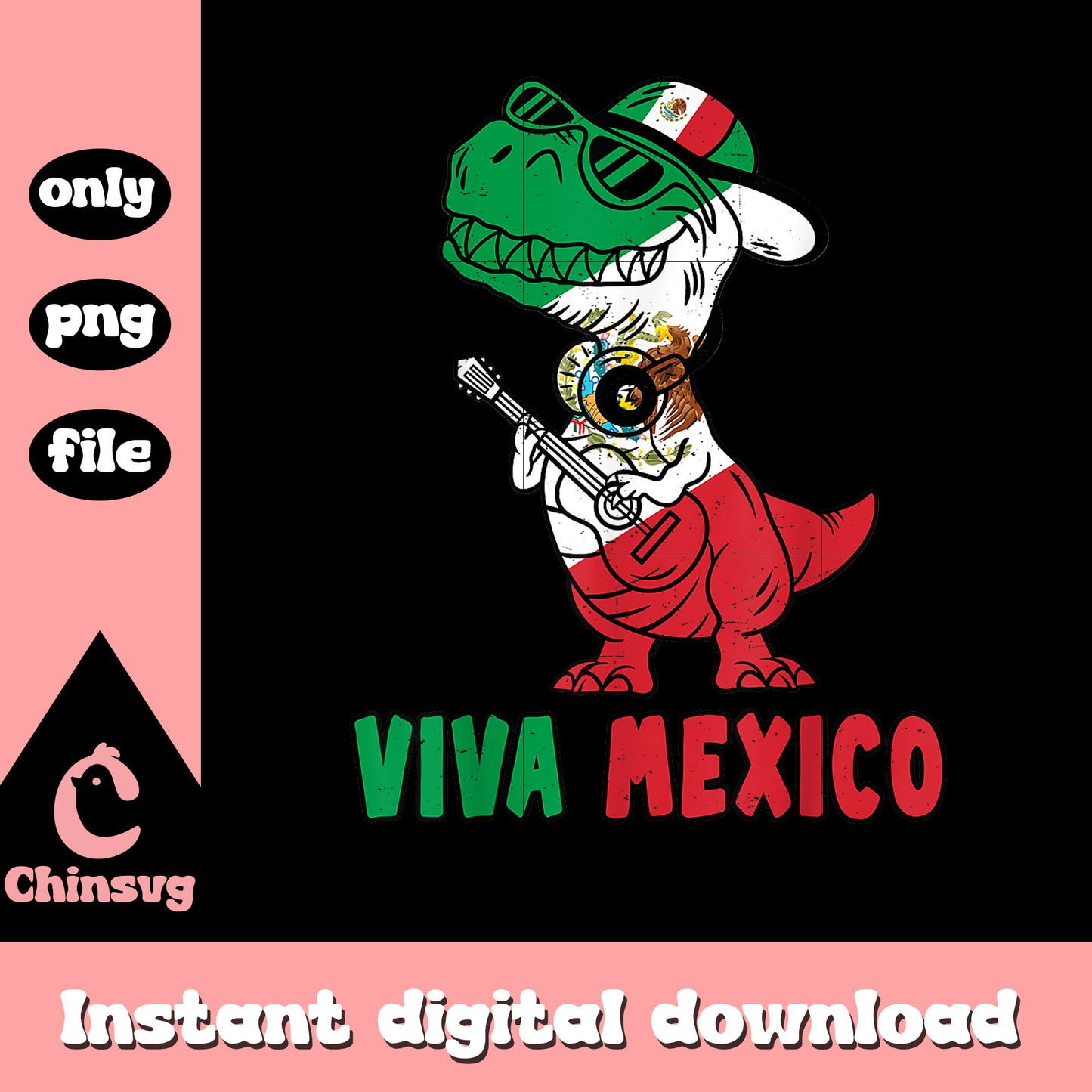 Viva mexico t rex funny design png, independence of mexico​ png