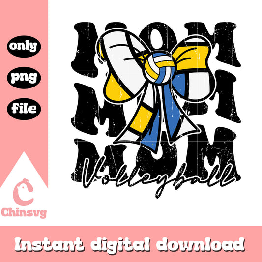 Volleyball mom bow design png, volleyball png, mama png