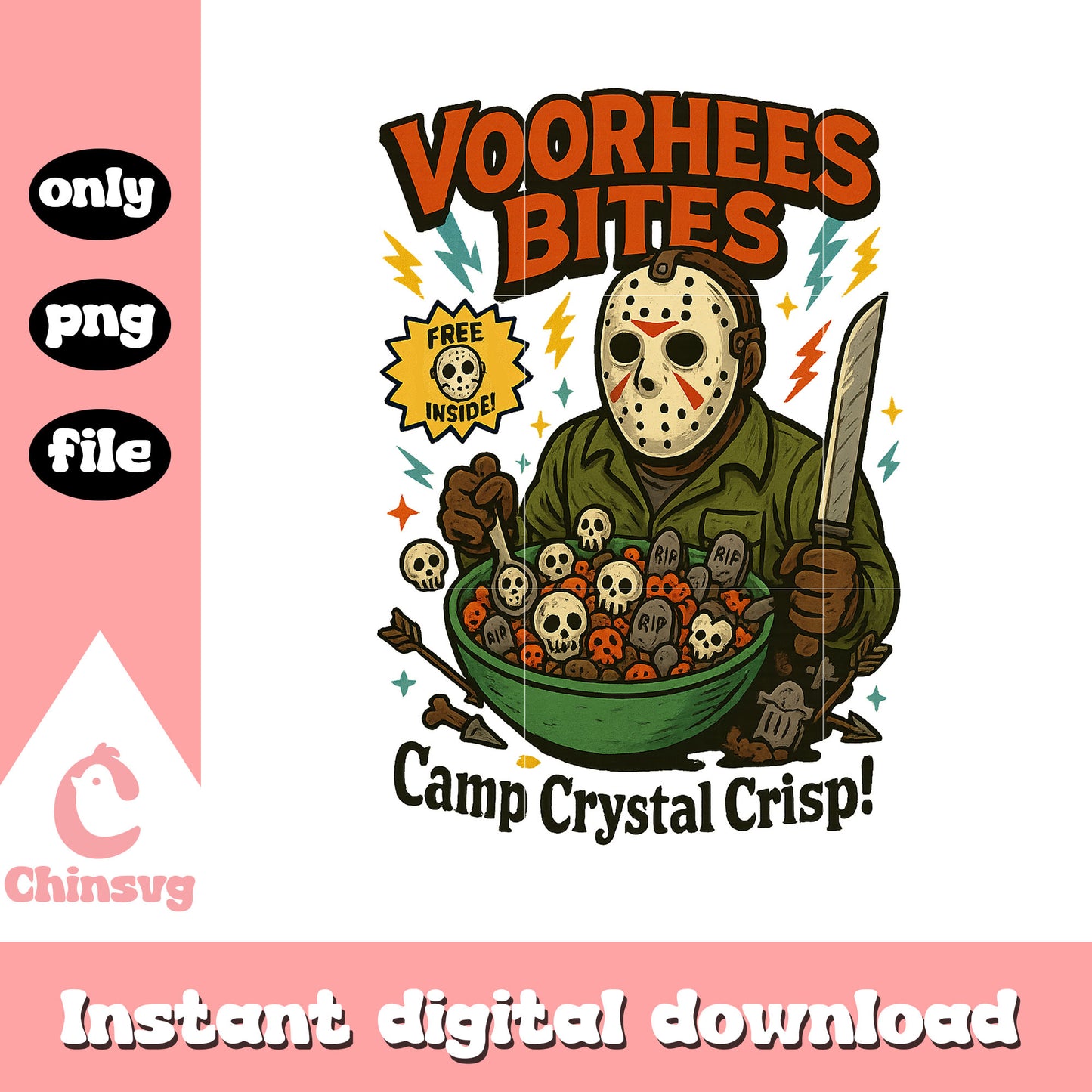 Voorhees bites camp crystal crisp quote png, voorhees quotes png