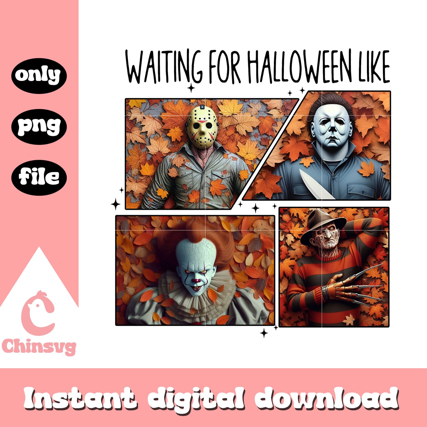 Waiting for halloween like design png, halloween png, autumn png