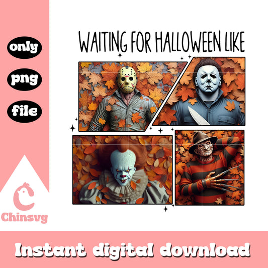 Waiting for halloween like design png, halloween png, autumn png