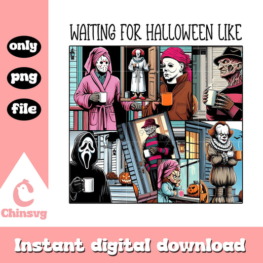 Waiting for halloween like horror characters png, halloween png