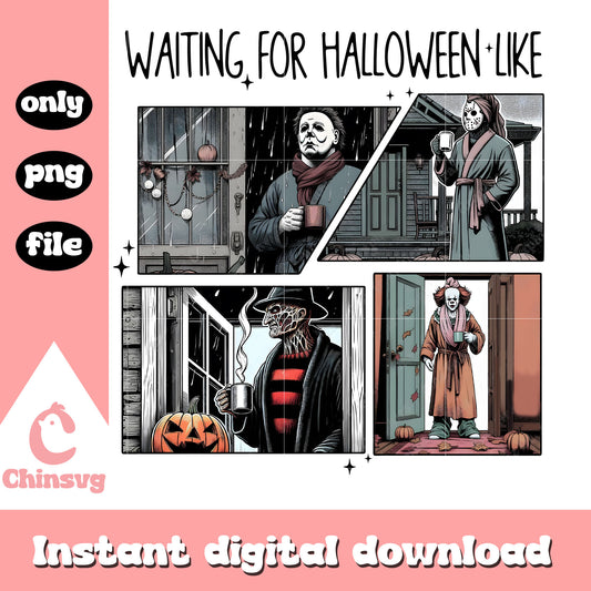 Waiting for halloween like horror movie png, halloween art png
