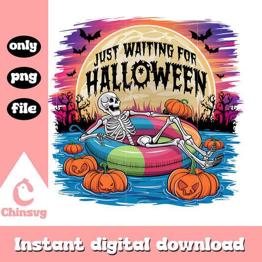 Waiting for halloween spooky summer moon png, halloween season png