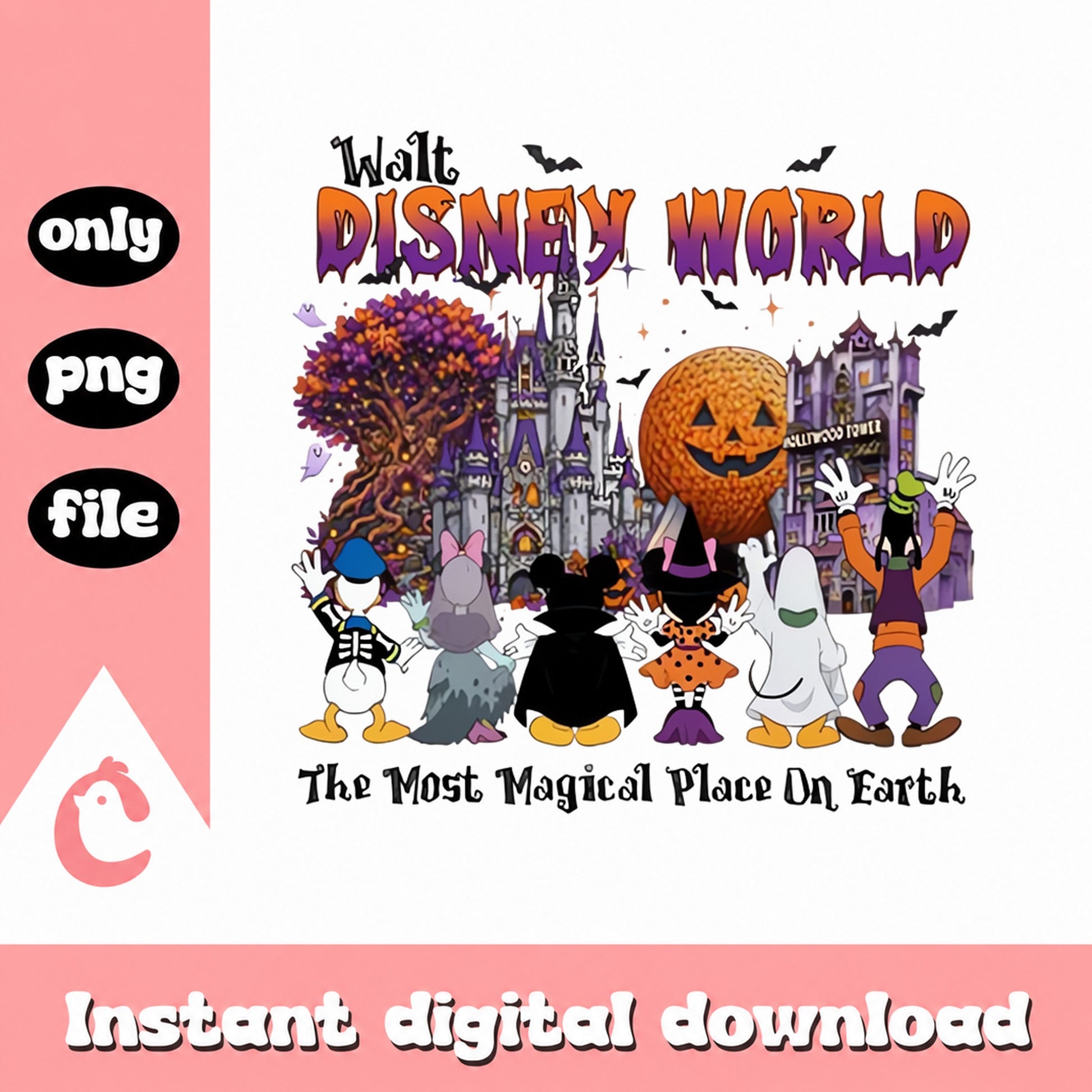 Walt Disney World Halloween PNG, Mickey And Friends, Castle PNG
