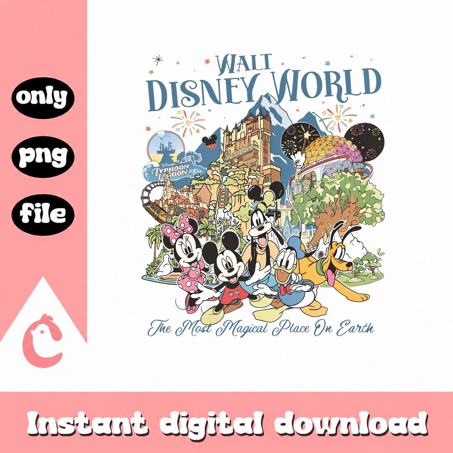 Walt Disney World PNG, Mickey And Friends Clipart, Disney Park PNG