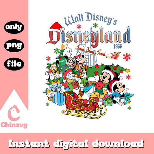 Walt disney's disneyland christmas png, mickey and friends​ png