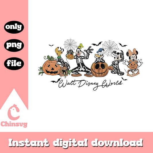 Walt disney world skeleton characters art png, mickey cartoon png