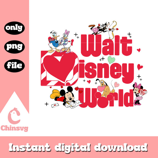 Walt disney world valentine png, disney valentine png, disney png