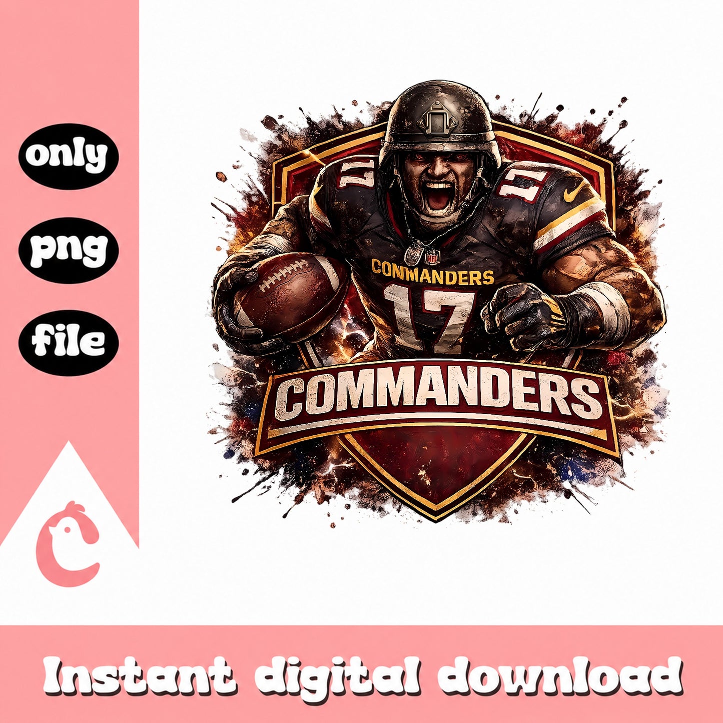 Washington Commanders PNG, Football Player PNG, NFL Team PNG