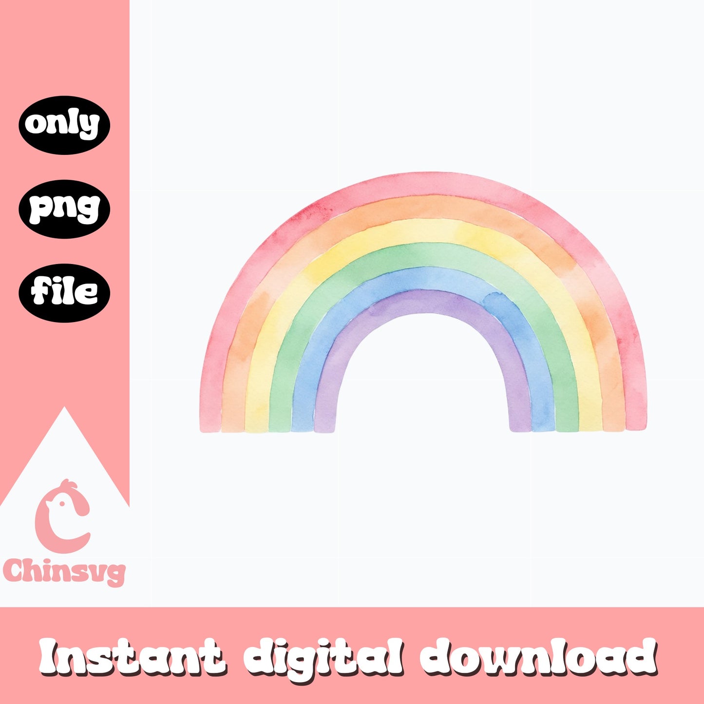 Watercolor Rainbow PNG, Pastel Rainbow Clipart, Rainbow PNG