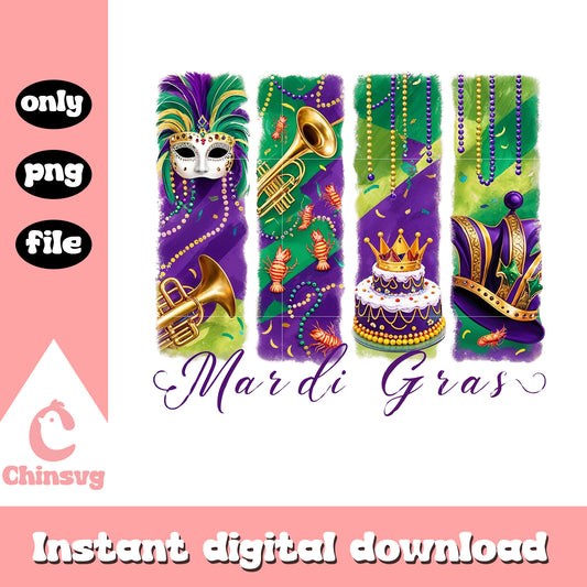 Watercolor poster mardi gras png, mardi gras new orleans​ png