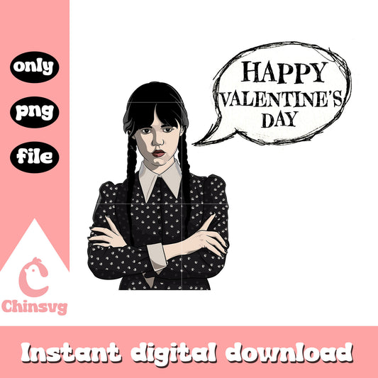 Wednesday addams happy valentines day png, wednesday addams animated png