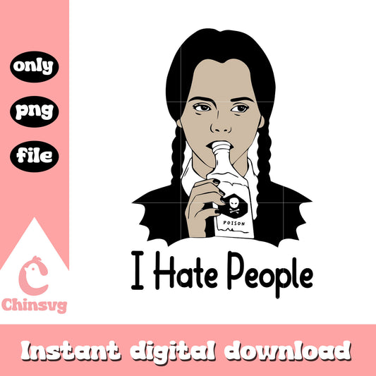 Wednesday addams i hate people png, wednesday addams art png