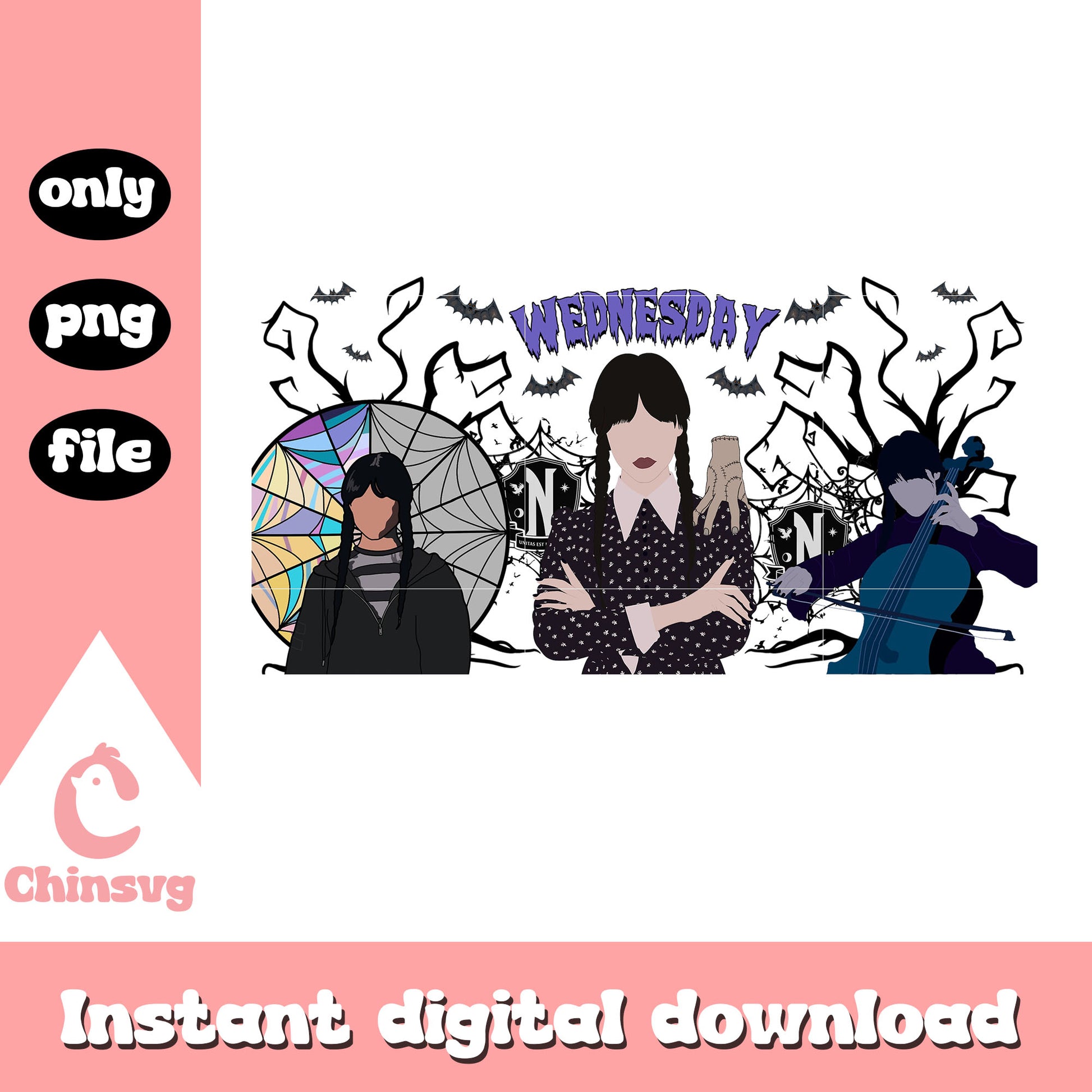 Wednesday happy halloween design png, halloween holiday png