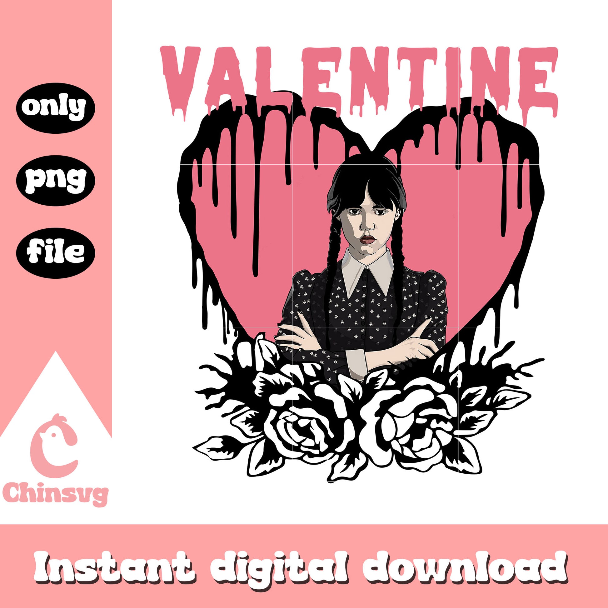 Wednesday happy valentine day splash effect png, wednesday addams png