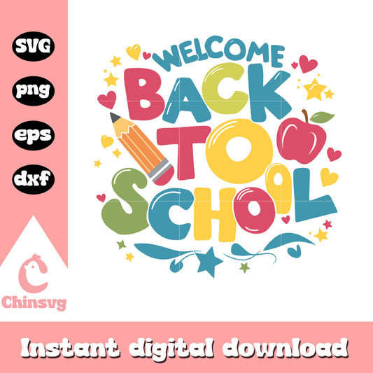 Welcome back to school clipart svg, going back to school svg