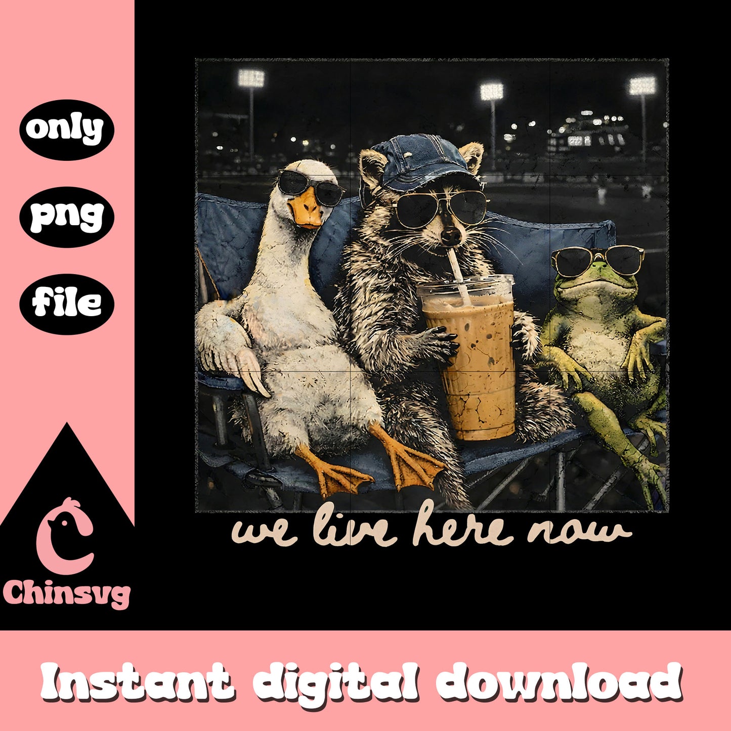 We live here now png, funny baseball png, raccoon png, frog png, goose png